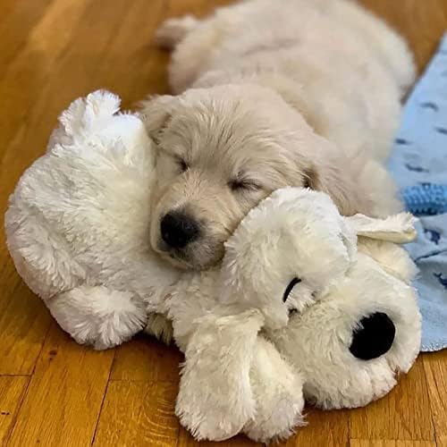 Original Snuggle Puppy Heartbeat Stuffed Toy for Dogs. Pet Anxiety Relief and Calming Aid, Comfort Toy for Behavioral Training in Golden
