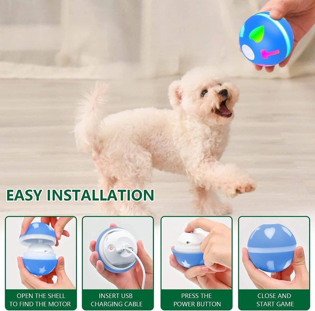 AUKL Interactive Dog Toys Wicked Ball Self Moving Motion Activated Ball