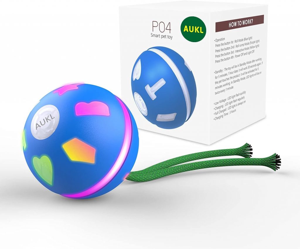 AUKL Interactive Dog Toys Wicked Ball Self Moving Motion Activated Ball