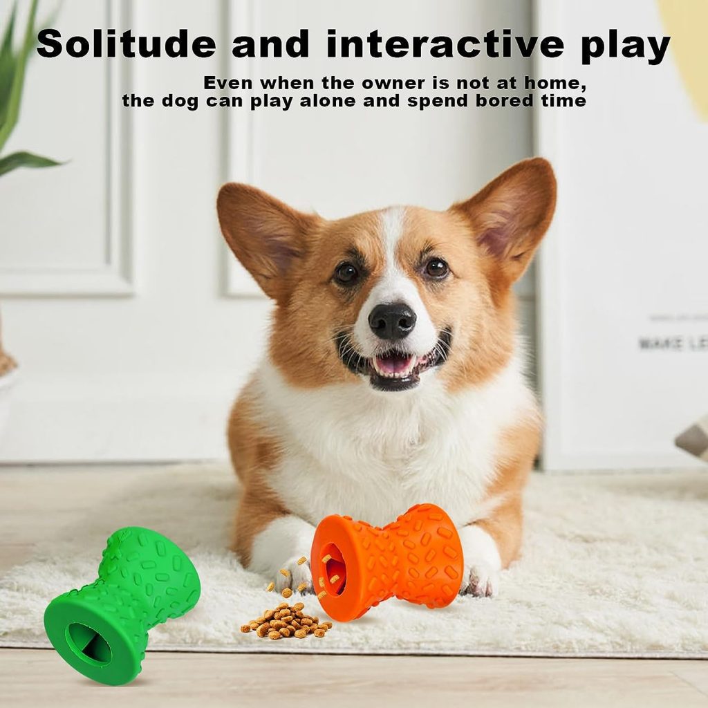Corpower Puzzle DogToy Interactive Treat Dispensing Puppy Toys Natural Rubber Leaked Dumbbells for Aggressive chewers Durable Interactive Dog Food Toys for IQ Training  Mental Enrichment(2 Pack)