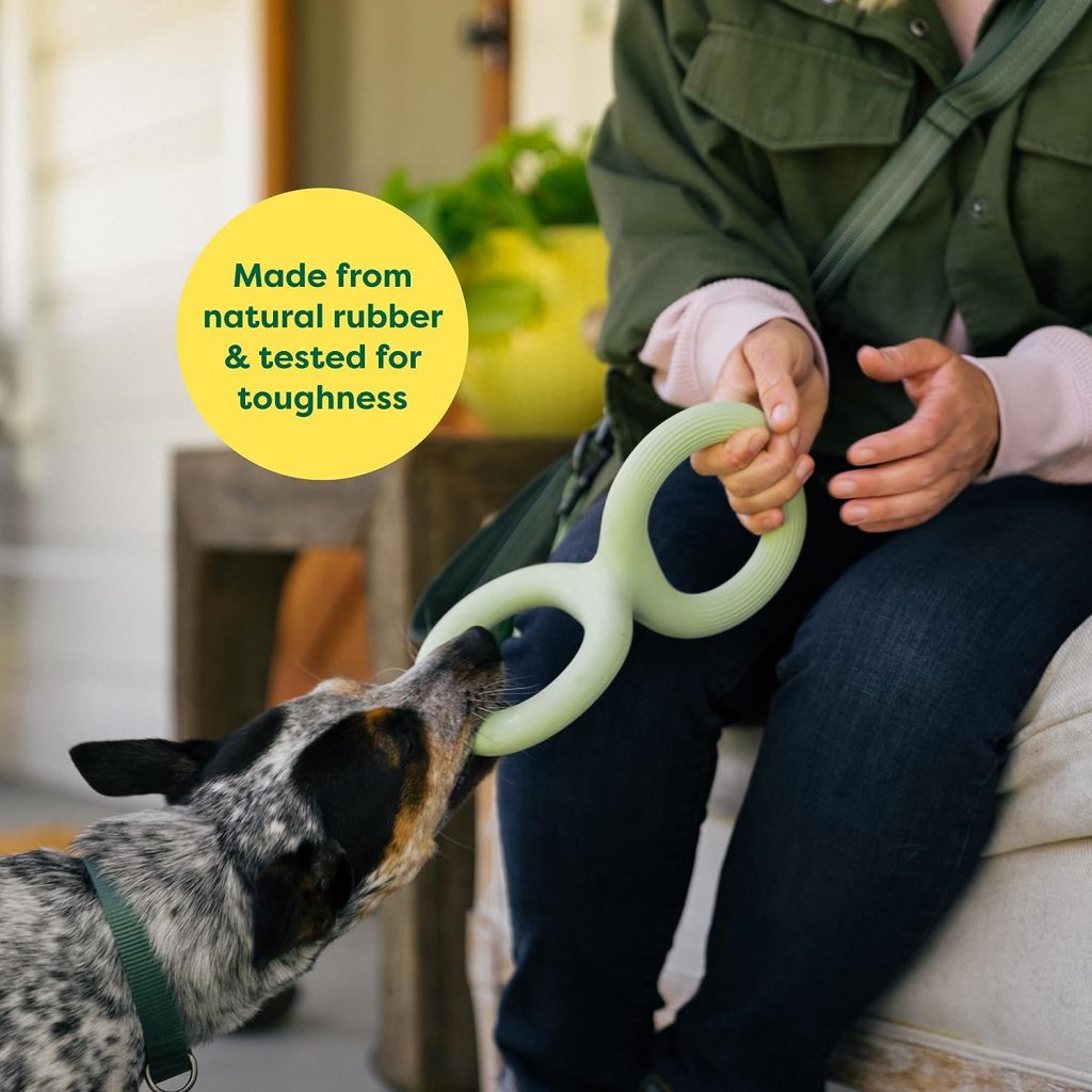 Earth Rated Tug of War Dog Toy, Durable Natural Rubber Dog Tug Toy with an Ergonomic Grip, Small