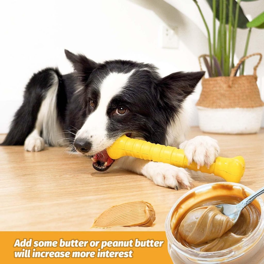 kollpop Dog Toys for Small Medium Large Dogs, Indestructible Dog Chew Toys for Aggressive Chewers, Interactive Rubber Dog Bone Toys for Aggressive Chewers Teething, Training Pet Toys