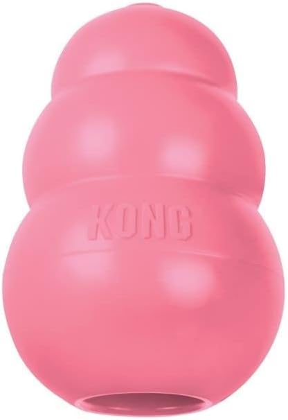 KONG - Puppy Toy Natural Teething Rubber - Fun to Chew, Chase and Fetch - for Small Puppies - Pink