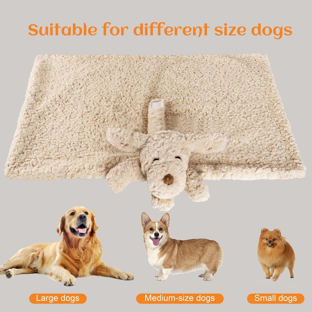 Moropaky Heartbeat Toy Puppy Heartbeat Blanket for Dog Anxiety Relief, Heartbeat Stuffed Animal for Puppy Calming Aid Behavioral Aid, Comfort Cuddly Toy for Dogs Cats Pets