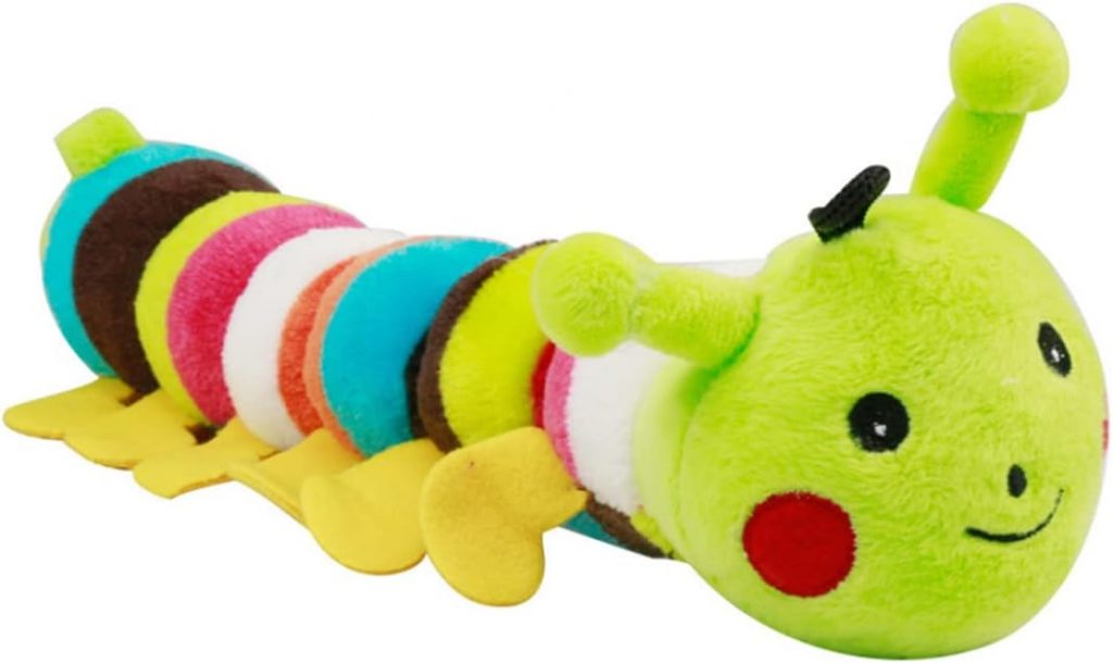 Pet Chew Toys Dog Squeaky Toy Tough Plush Caterpillar Toys for Medium Large Dogs Perfect for Training Keeping Fit Green Pet Soft Toy