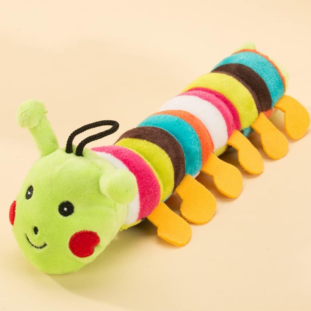 Pet Chew Toys Dog Squeaky Toy Tough Plush Caterpillar Toys for Medium Large Dogs Perfect for Training Keeping Fit Green Pet Soft Toy