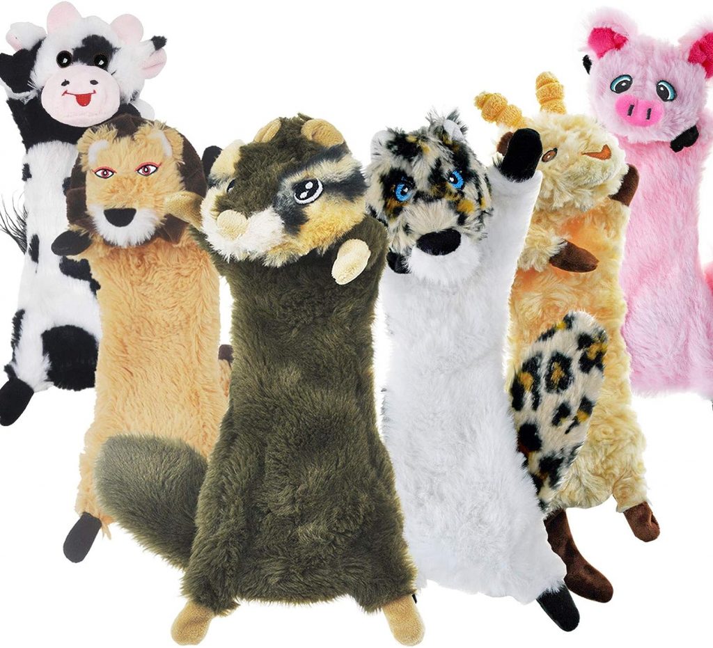SHARLOVY Dog Squeaky Toys No Stuffing, 6 Pack Dog Toys Crinkle Dog Toys for Small Dogs Durable Dog Chew Toys Plush Cute Animals Natural Puppy Toys for Teething Pet Toys Squeak