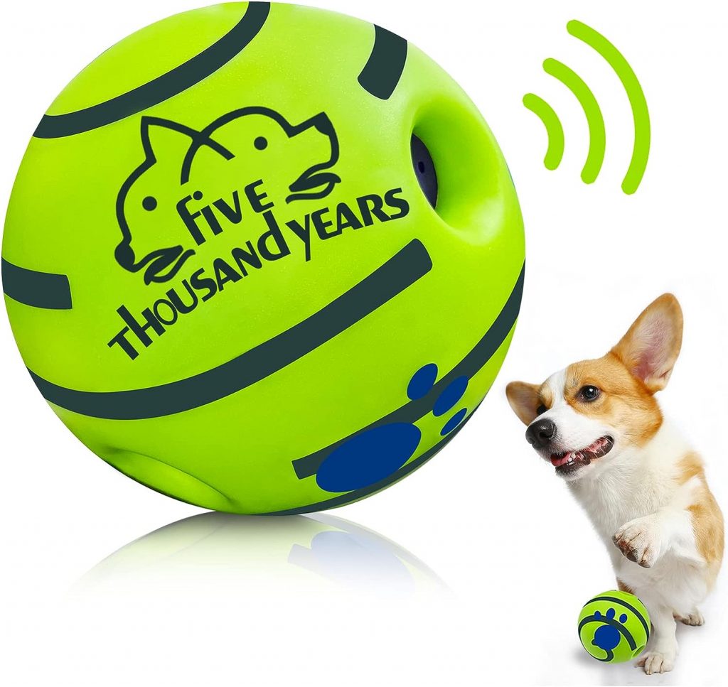 Small（3.14 Diameter)Wobble Giggle Dog Toys Ball,Interactive Dog Toys Ball,Squeaky Dog Toys Ball Durable Wag Chewing Ball for Training,Herding Balls Indoor Outdoor Safe Dog Gifts for Puppy Small Dogs