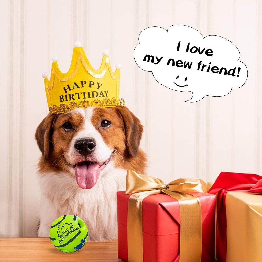 Small（3.14 Diameter)Wobble Giggle Dog Toys Ball,Interactive Dog Toys Ball,Squeaky Dog Toys Ball Durable Wag Chewing Ball for Training,Herding Balls Indoor Outdoor Safe Dog Gifts for Puppy Small Dogs