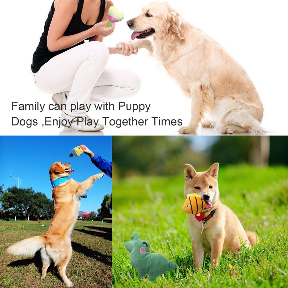 SZKOKUHO Cute Animal Designs Soft Dog Squeaky Toys (Pack of 20) for Small Medium Dogs